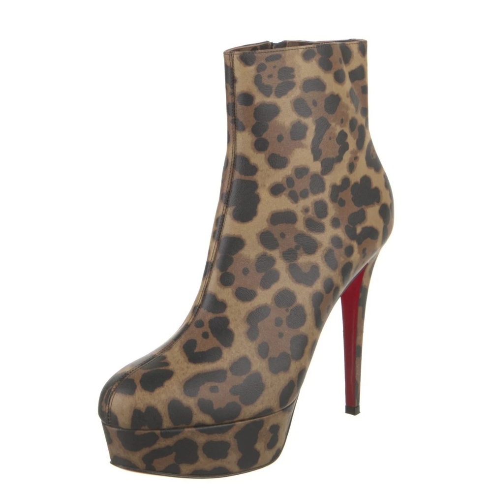 Christian Louboutin Leopard Print Heeled Boots